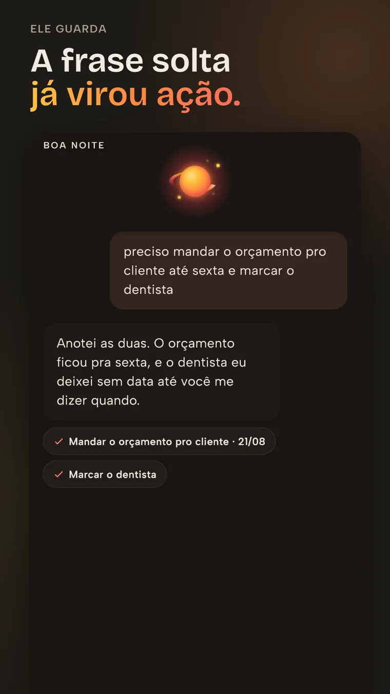 Tela do Vidally guardando uma conversa