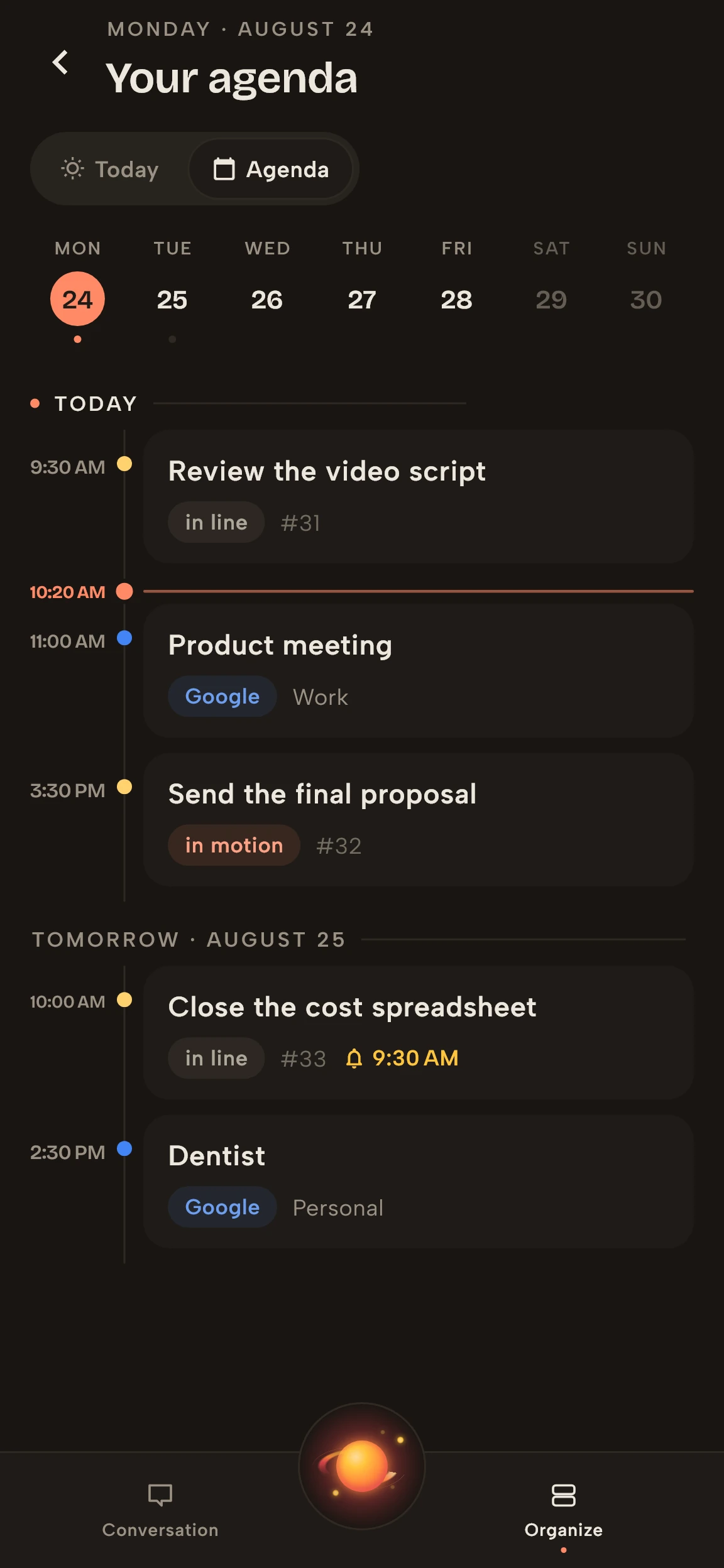 Vidally calendar integrated with Google Calendar