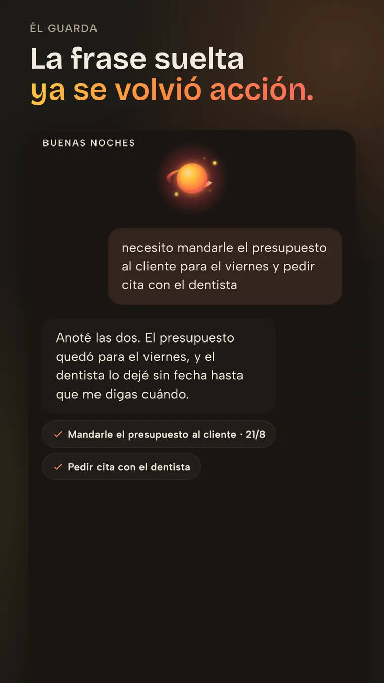 Pantalla de Vidally guardando una conversación