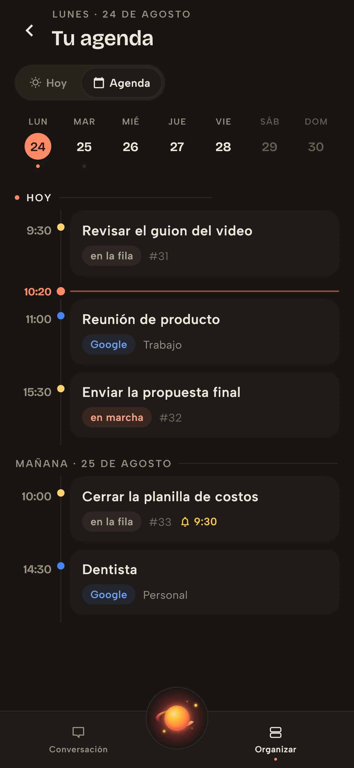 Agenda de Vidally integrada con Google Calendar